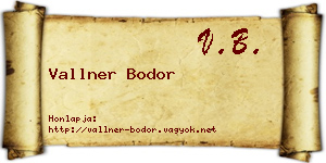 Vallner Bodor névjegykártya